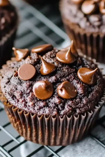 Veggie-Loaded Chocolate Muffins