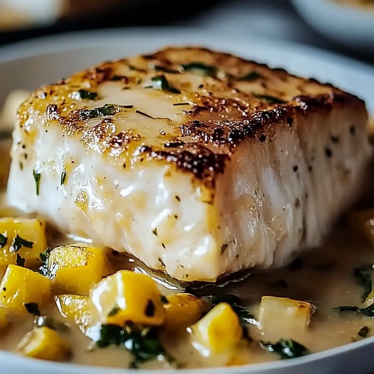 Baked Cod in Coconut Lemon Cream Sauce