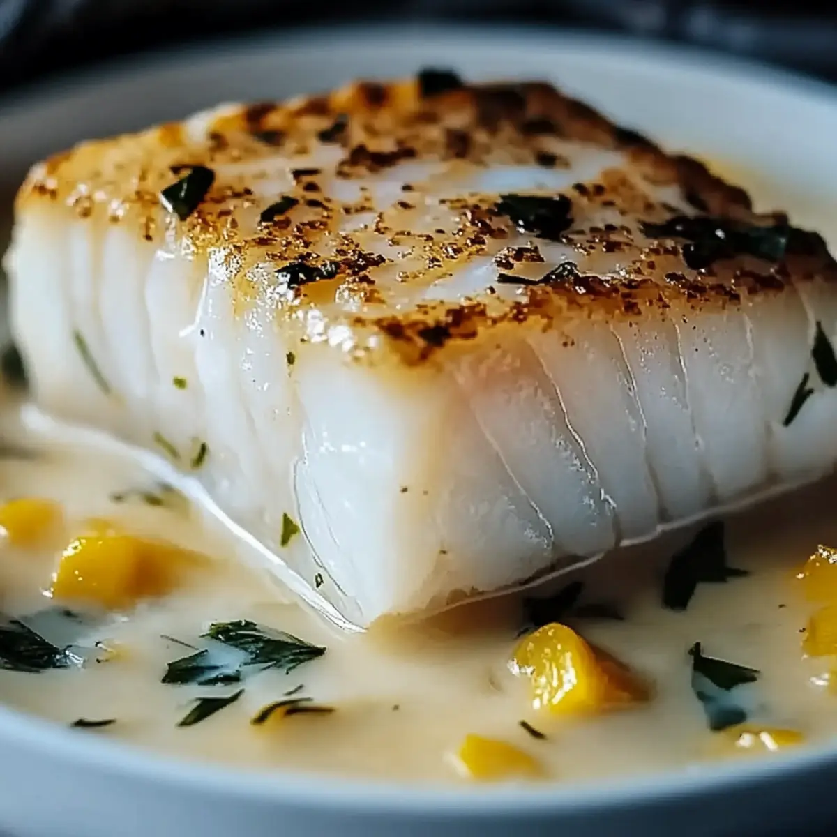 Baked Cod in Coconut Lemon Cream Sauce