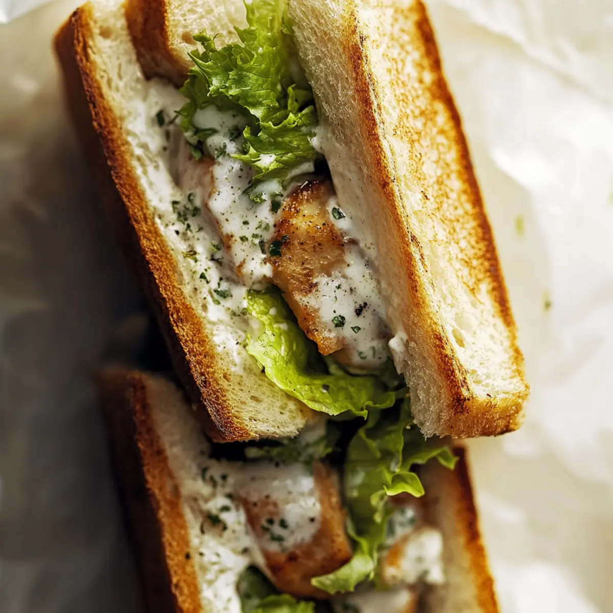 Chicken Caesar Pizza Sandwich