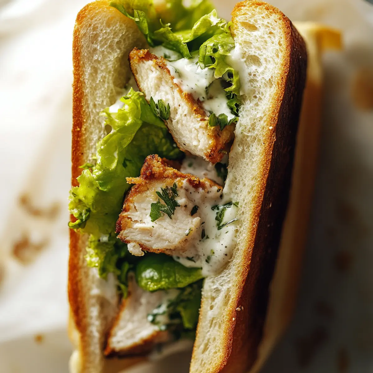 Chicken Caesar Pizza Sandwich