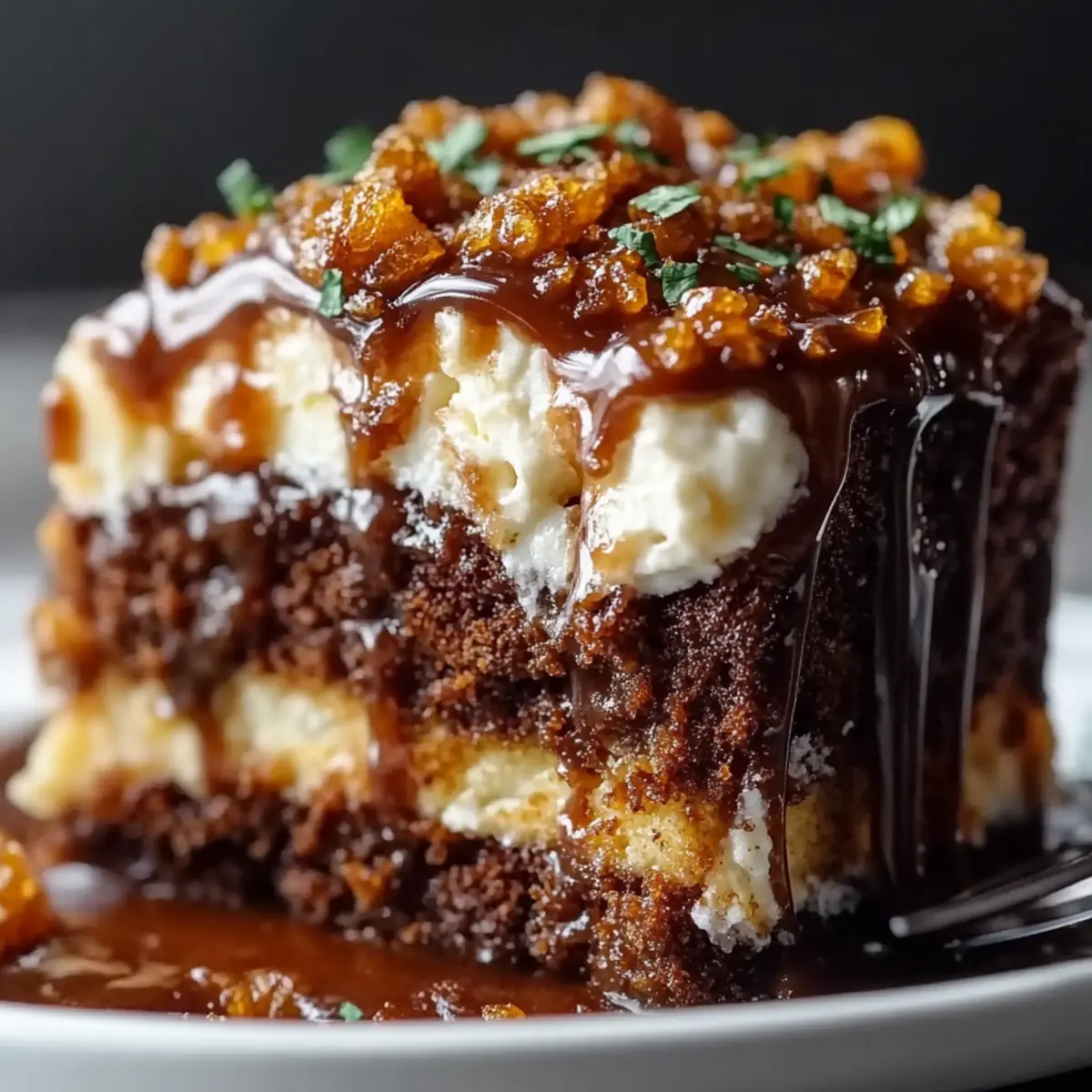 Chocolate Caramel Toffee Crunch Cake
