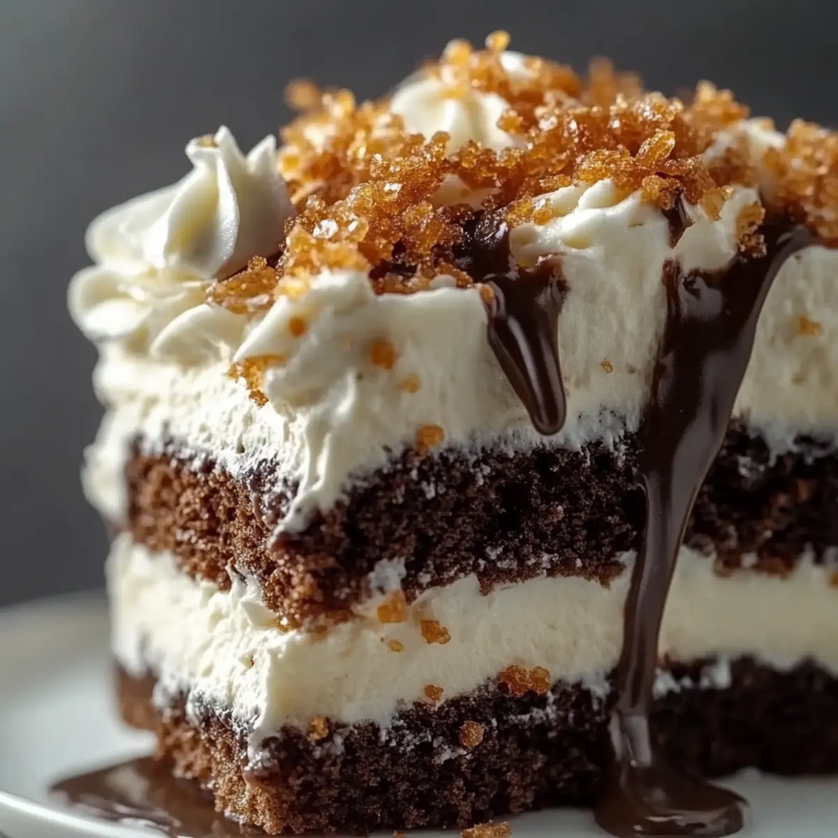 Chocolate Caramel Toffee Crunch Cake
