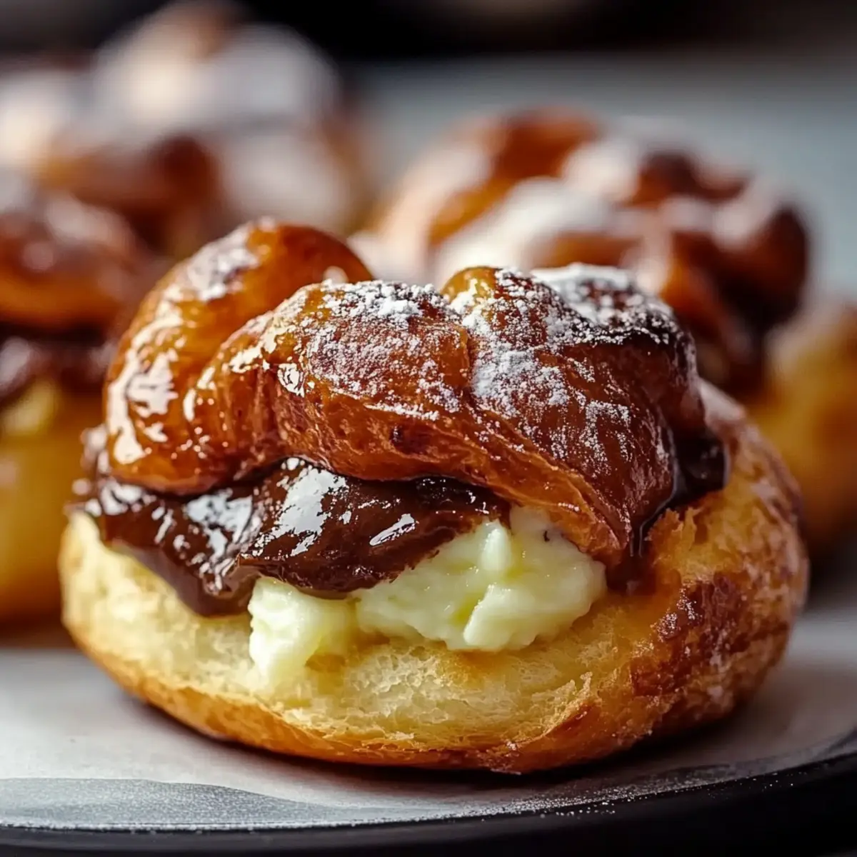 Chocolate Custard Cruffins