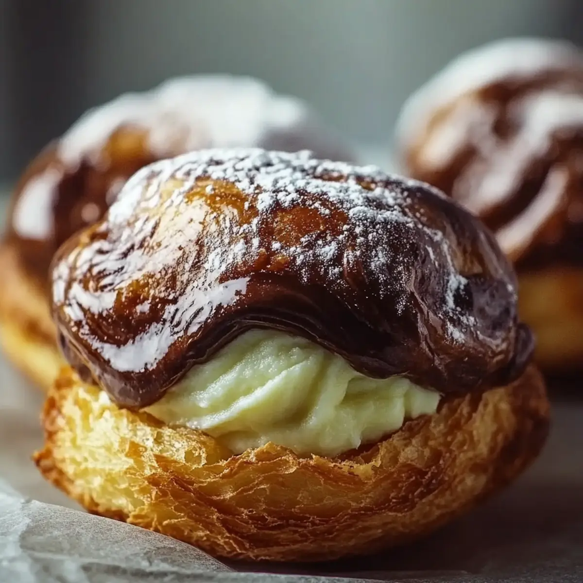 Chocolate Custard Cruffins