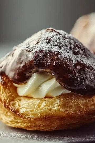 Chocolate Custard Cruffins