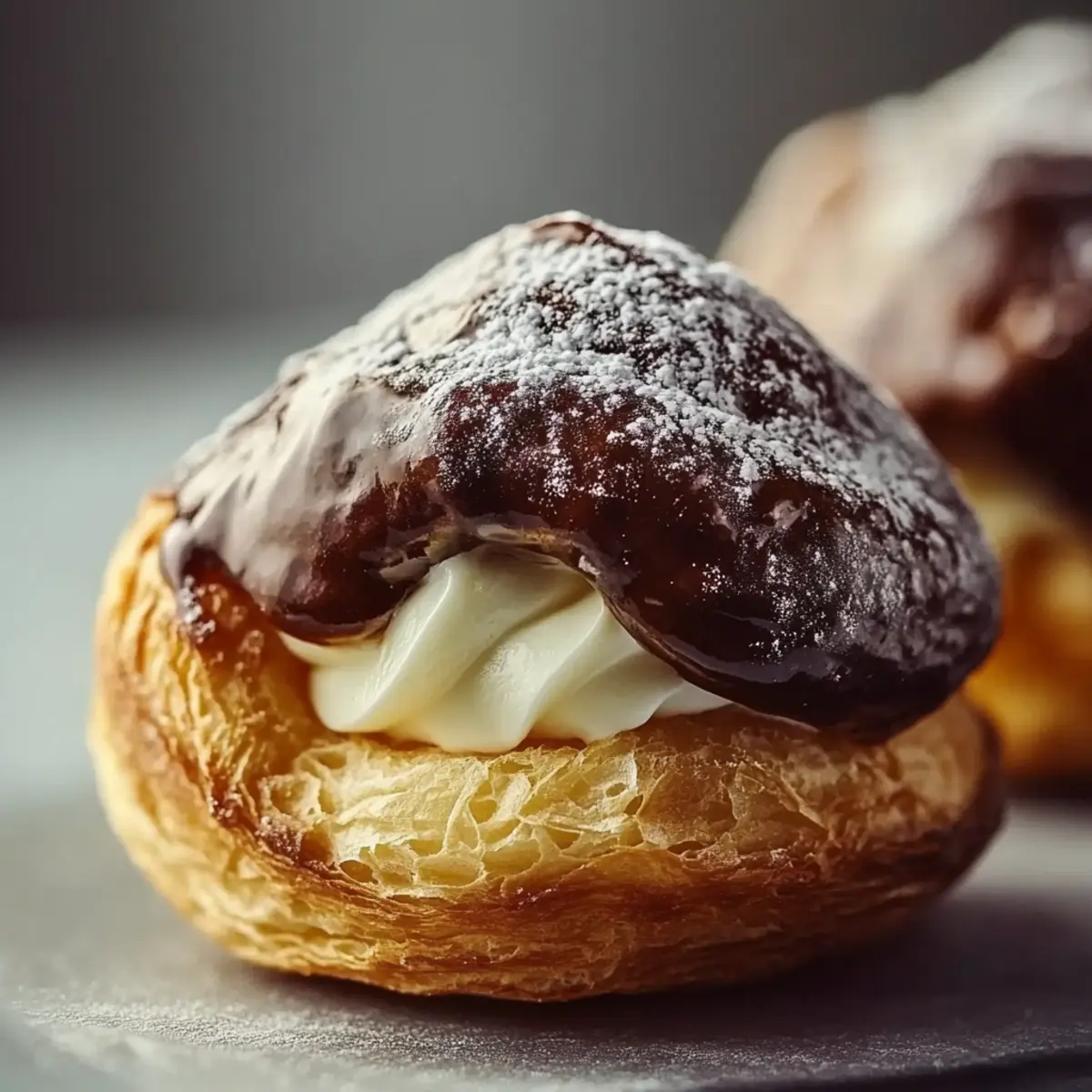 Chocolate Custard Cruffins