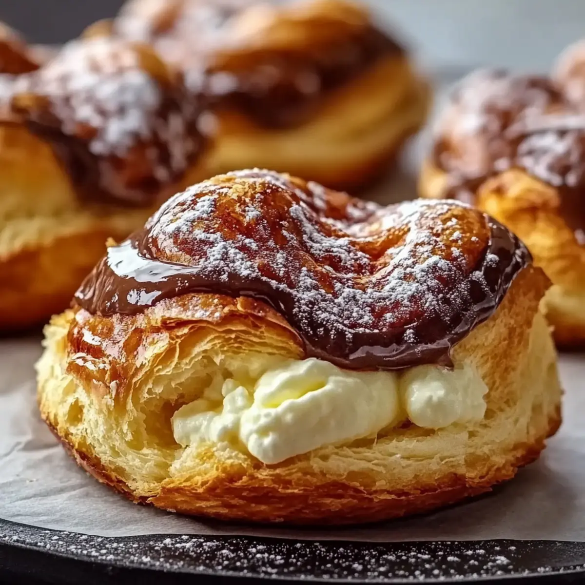 Chocolate Custard Cruffins