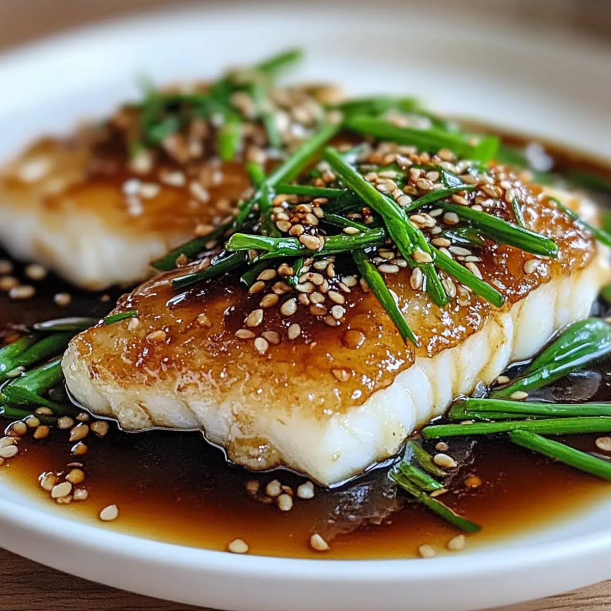 Flaky Cod With Ginger Soy Glaze