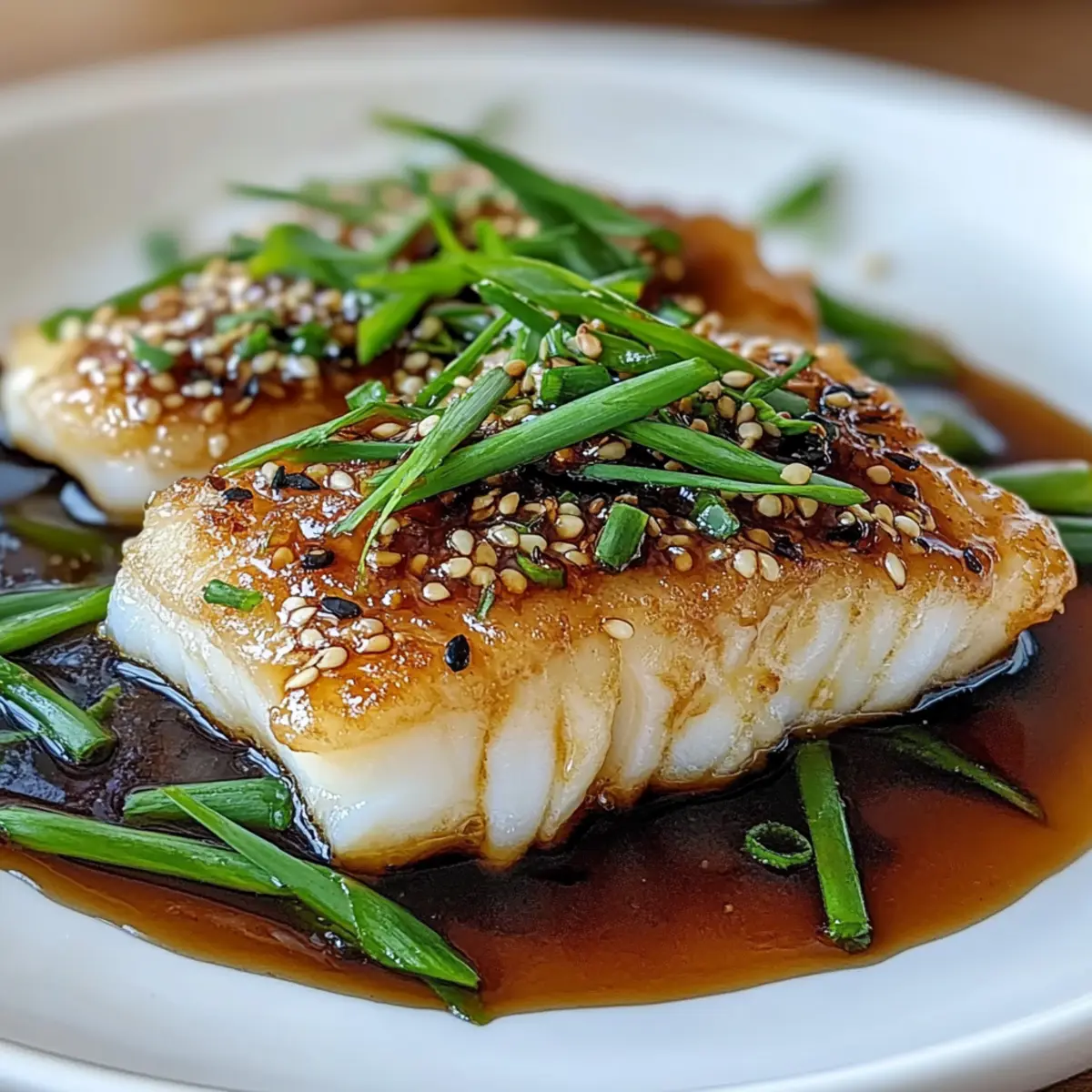Flaky Cod With Ginger Soy Glaze
