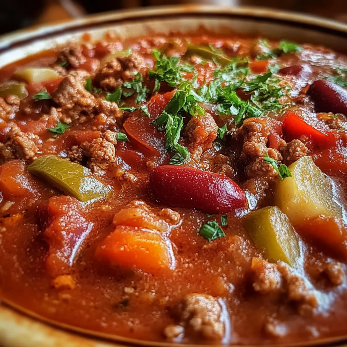 Hearty Slow-Simmered Spicy Tex-Mex Chili