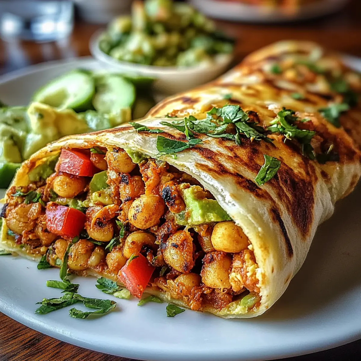 Spicy Chickpea and Avocado Wrap