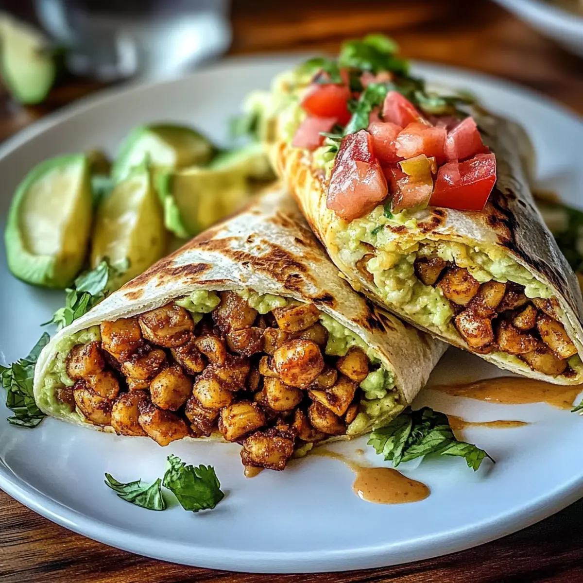 Spicy Chickpea and Avocado Wrap