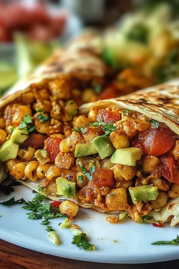 Spicy Chickpea and Avocado Wrap