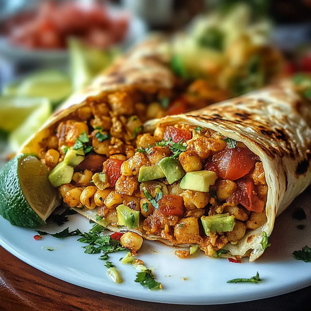 Spicy Chickpea and Avocado Wrap