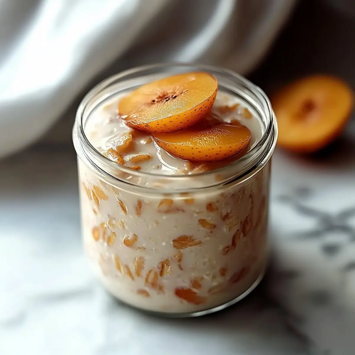 Peach Cobbler Overnight Oats