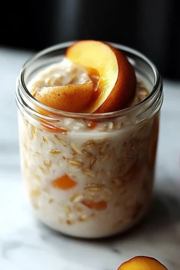 Peach Cobbler Overnight Oats