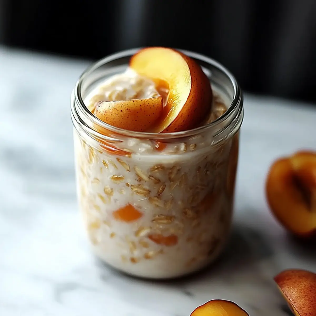 Peach Cobbler Overnight Oats