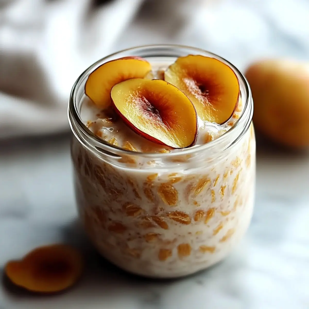 Peach Cobbler Overnight Oats