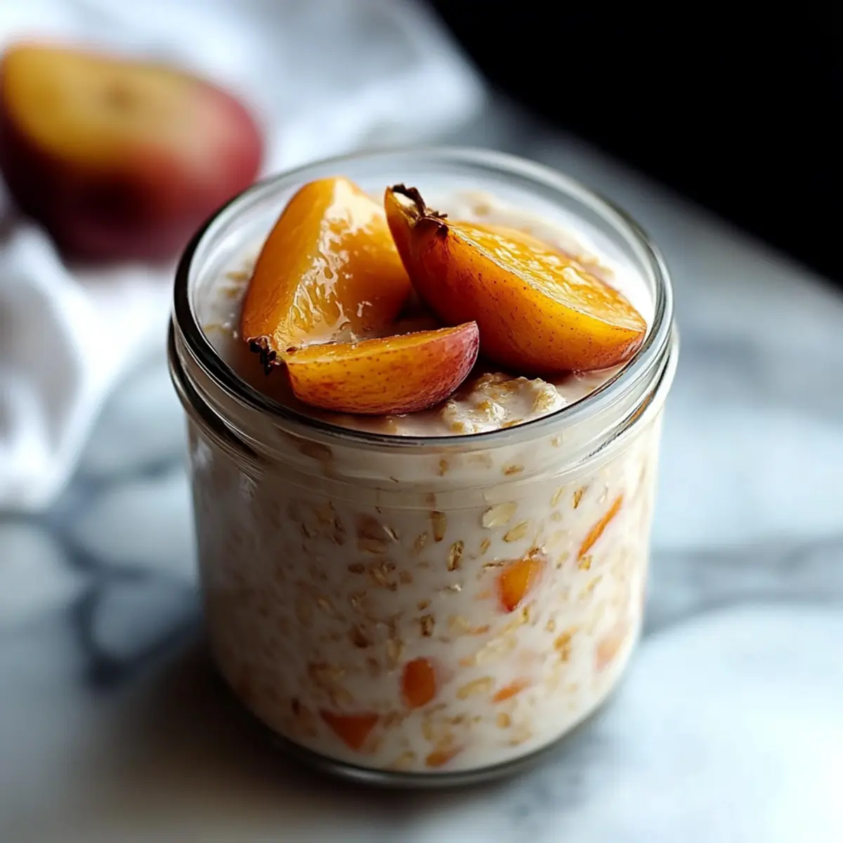 Peach Cobbler Overnight Oats
